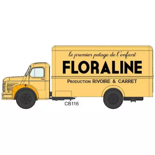Camion Berliet GLC 6 Fourgon Tôlé FLORALINE - REE MODELES CB116 - HO : 1/87