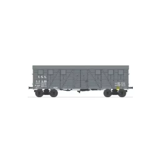 Wagon tp couvert 2 portes gris USA - Ree Modèles WB914 - HO 1/87 - Ep II - 2R