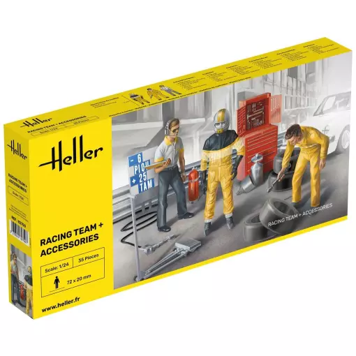 Equipe de Course + Accessoires - 185x375x45mm - Heller 82750 - 1/24