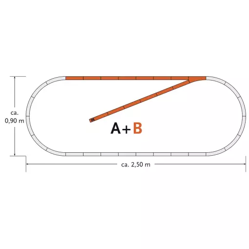 GEOLINE B Spoorpaneel - ROCO 61101 - HO 1/87e | 2500x900mm Code 83