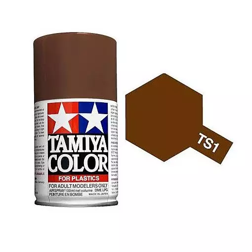 Peinture acrylique en spray - Rouge Brun Mat TS-1 - TAMIYA 85001 - 100ml