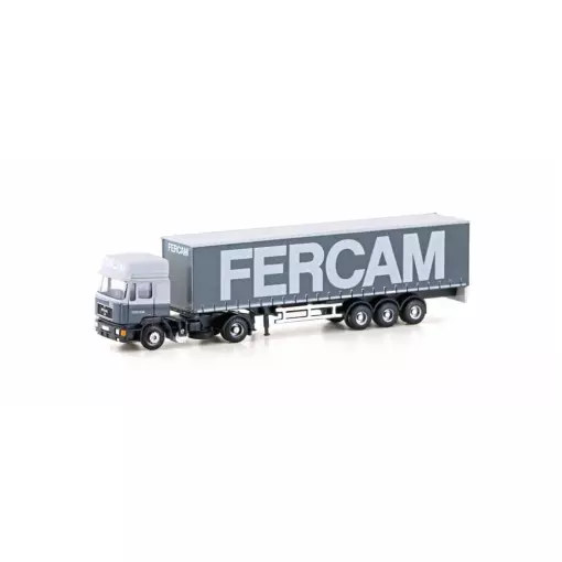 SEMI-REMORQUE BÂCHE RIDEAU - MAN F90 FERCAM - LEMKE 4070 - N : 1/160 - EP. V 