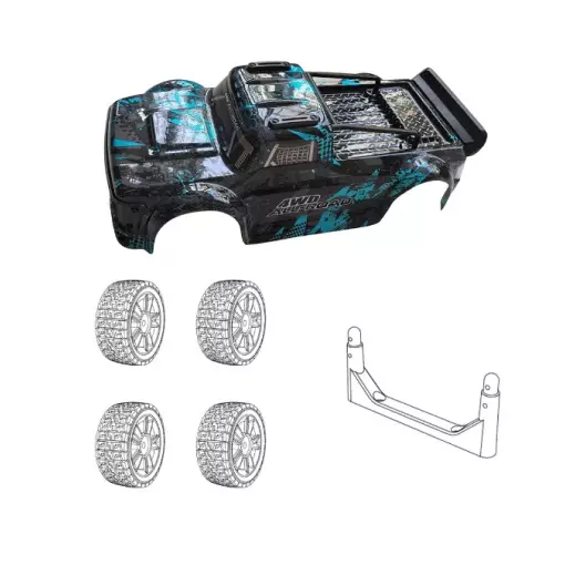 Ensemble carrosserie + roues pour 14301 - MJX 1430A - 1/14