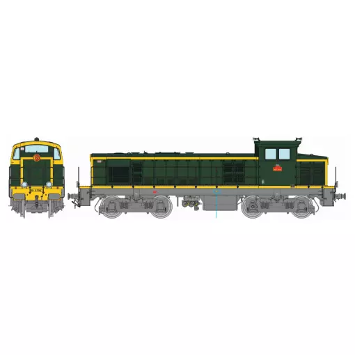 Locomotive diesel BB 63962 livrée vert 301, châssis gris, plaques en relief, (Villeneuve) - Ree Modèles JM020SAC - HO 1/87 - SNCF - Ep IV - Digital sound - 3R