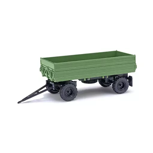 Trailer Type HW 80.11 delivered green Busch 95043 - HO 1/87