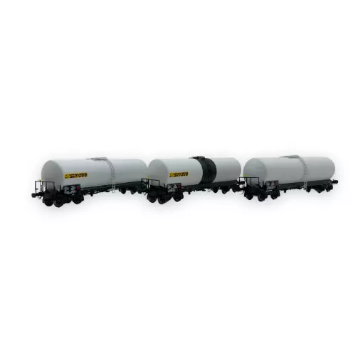 Set of 3 long ANF "SIMOTRA" tank wagons - Ree Models WB-594 - HO 1/87 - SNCF - Ep V/VI - 2R