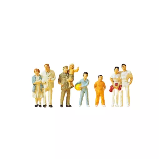 Lot de 8 Spectateurs - Preiser 14143 - HO 1/87 