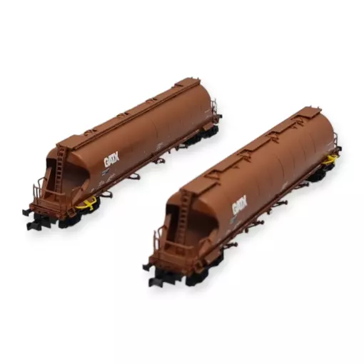 Set of 2 Fleischmann dust silo wagons 849008 - N 1/160 - GATX - EP V/VI