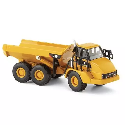 Construction truck with articulated tipper in yellow