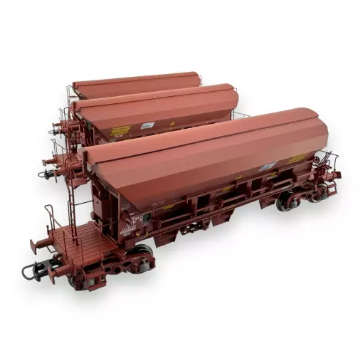Set van 3 T8 Tadkks REE goederenwagons Modellen WB847 - HO 1/87 - SNCF - EP VI