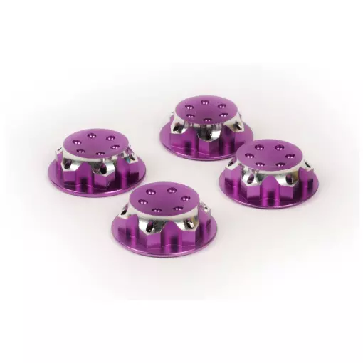 Ecrous borgne alu 17mm violet (4p) - T2M T422624P - 1/8 