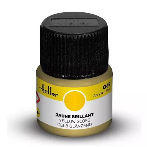 Peinture Acrylique 069 - Jaune Brillant - Heller 9069 - 12ML