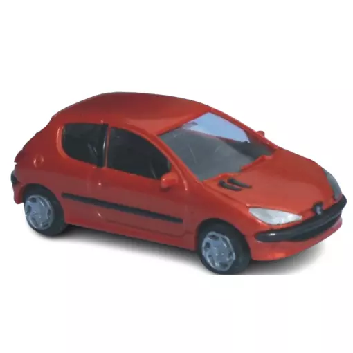 Peugeot 206 3-door saloon tangerine - SAI 2165 - HO 1/87