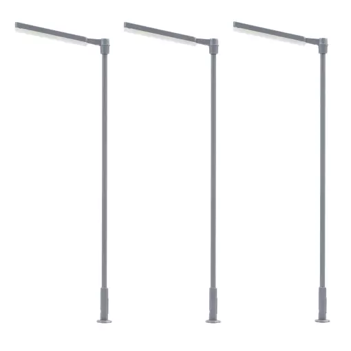 Lot de 3 lampadaires modernes LED - Faller 180121 - HO 1/87