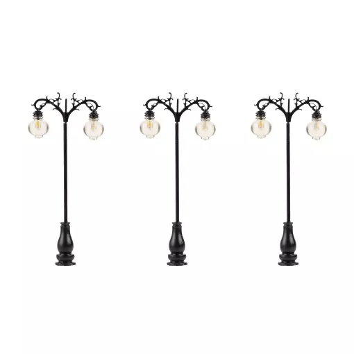 Set 3 Lampes suspendues à lanternes  LED Faller 180115 - HO 1/87 hauteur 75  mm