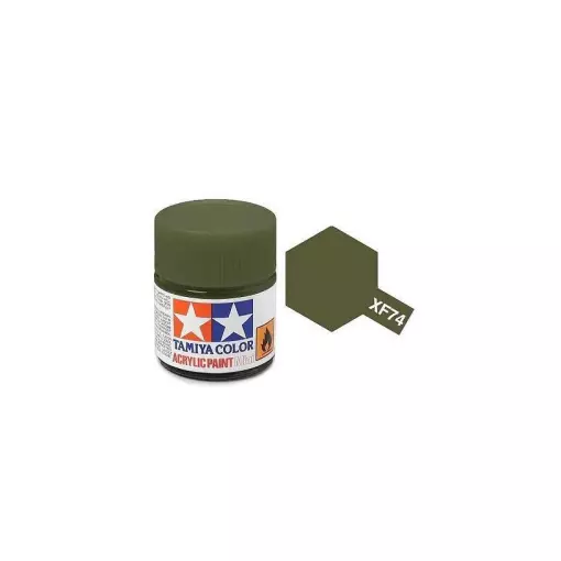 Peinture acrylique en pot - Olive drab JGSDF MAT XF74 - TAMIYA 81774 - 10 mL