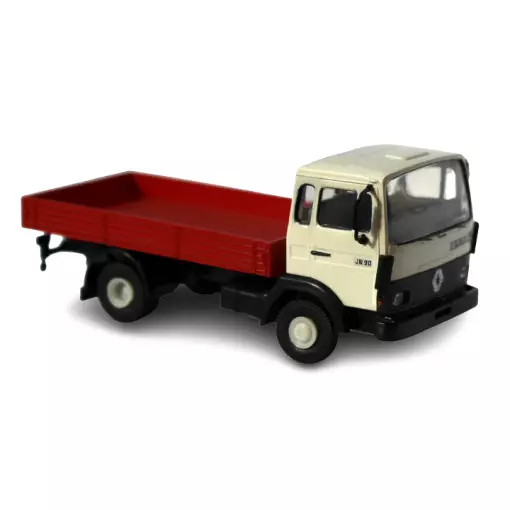 Camion Renault JN 90 blanc, à plateau rouge SAI 3644  - HO : 1/87