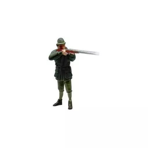 Hunter character with gun and flash for shooting