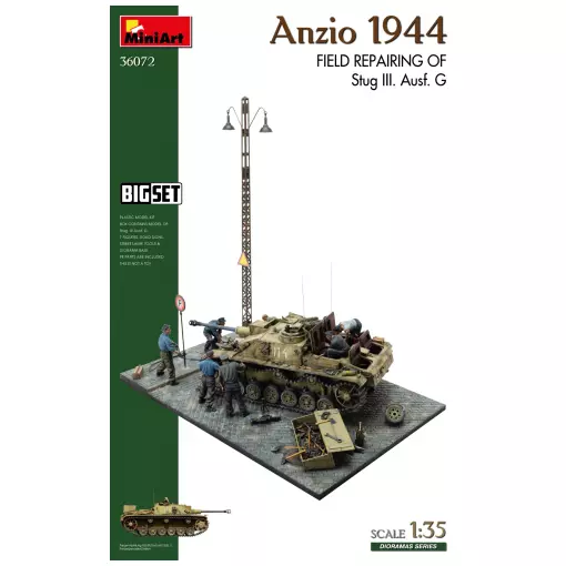 Réparation d’un StuG III endommagé avec 7 figurines - MINIART 550036072 - 1/35