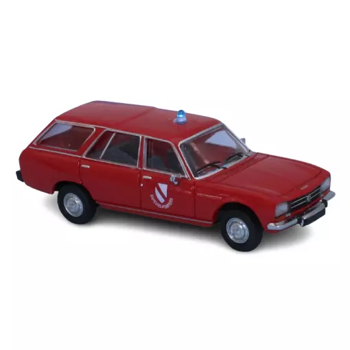 Voiture Peugeot 504 Break pompiers rouge PCX 870349 SAI 2351 - HO 1/87