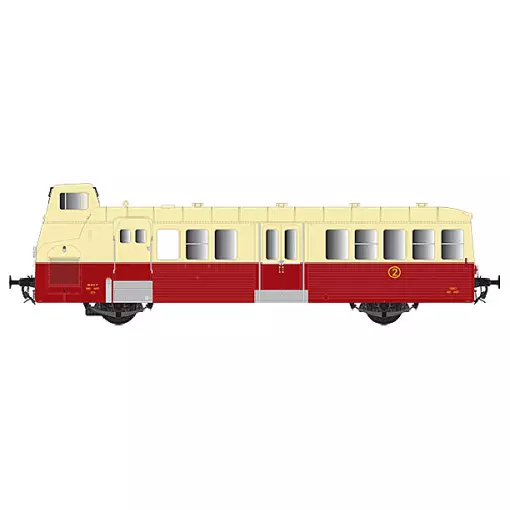 FNC XBD-5657 diesel railcar delivered in red/cream with a cream roof and corrugated sides from the Agen depot.