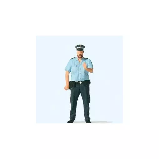 Politieagent in blauw uniform en kepi PREISER 28236 - HO 1:87