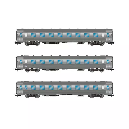 COFFRET DE 3 VOITURES DEV INOX - JOUEF HJ4174 - SNCF - EP III - 2R