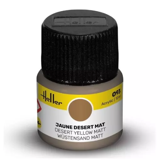 Peinture Acrylique 093 - Jaune Désert Mat - Heller 9093 - 12ML