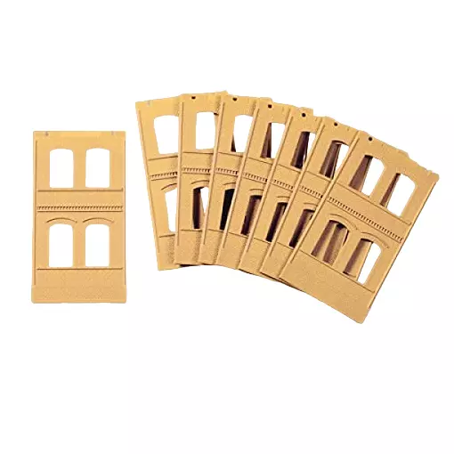 Kit of 8 walls 2322A with windows Auhagen 80608 - HO: 1/87 - modular system