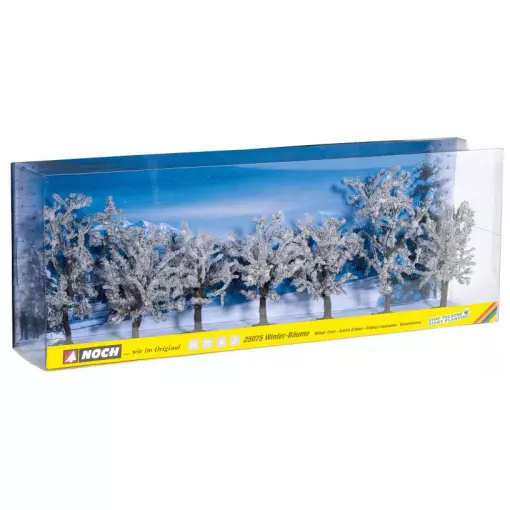 Set di 7 alberi da neve - NOCH 25075 - da 80 a 100 mm - HO/TT/N/Z