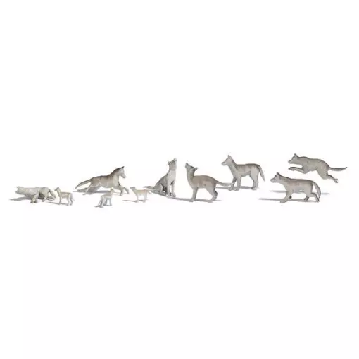 Pack de 10 Loups en Meute - Busch 1193 - HO 1/87 