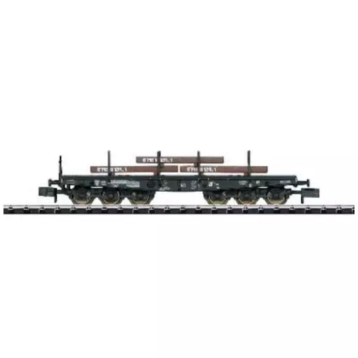 Vagón de transporte de cargas pesadas con placas de acero - N 1/160 - TRIX 15281-04