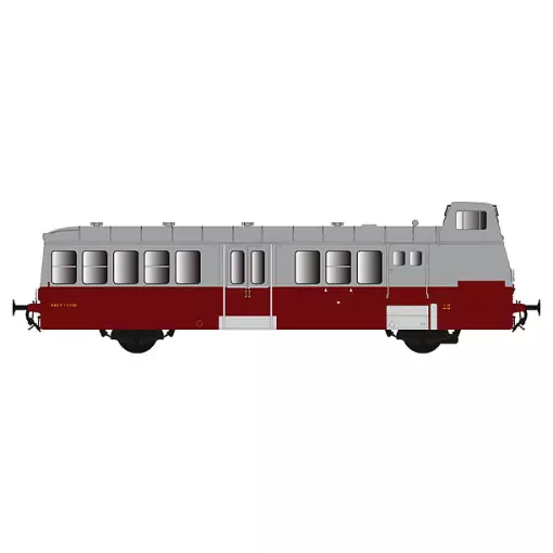 FNC X-5625 diesel railcar with ruby red/pearl gray smooth face livery from Orléans depot