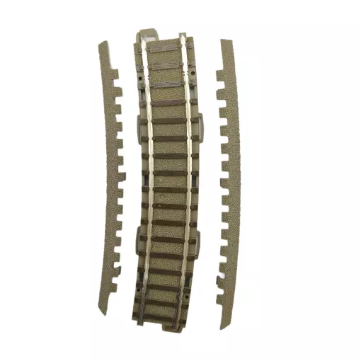 Gebogen rail R3 15° Trix 62315 - Straal 515 mm - HO : 1/87 - Code 83 - Spoor C