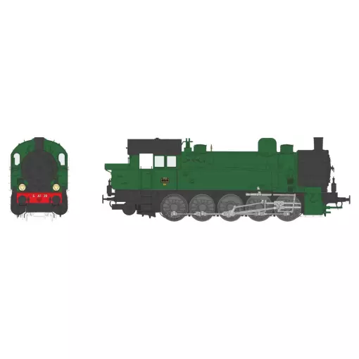 Locomotive à Vapeur Ex-T16.1 Allemande PLM 5 AT 29 - REE MODÈLES MBE-005 - HO 1/87 - SNCF - EP II - Digital Sound Fumigène - DCC/AC