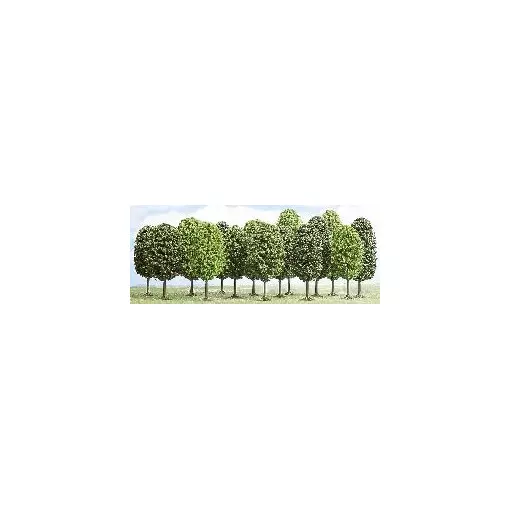 Lot de 15 arbres à feuilles caduques - 9-14 cm - BUSCH 6485 - Echelle HO 1/87