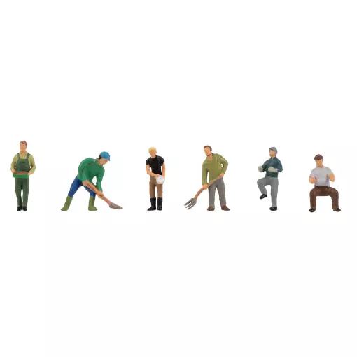 Set of 6 Faller farm figures/farmers 151643 - HO : 1/87