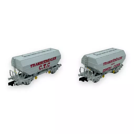 Set 2 wagons céréaliers - Ree Modèles NW-317 - N 1/160 - SNCF - Ep IV - 2R