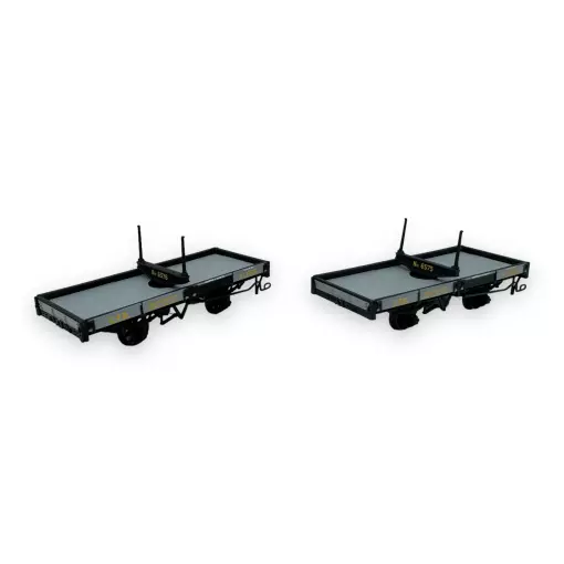 Set 2 wagons plats porte-grumes - Ree Modèles VM-035 - HOm 1/87 - CFD - Ep III - 2R