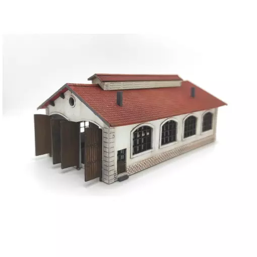 Warehouse for 2 locomotives WoodModelisme 205002 - N 1/160 - 140x80x62mm