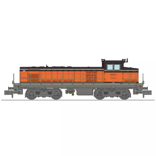 Locomotive diesel BB 63568, livrée Arzens orange 435, logo "nouilles" - Ree Modèles NW365 - N 1/160 - SNCF - Ep V - Analogique - 2R