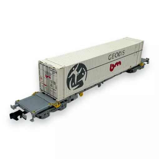 Wagon porte conteneur Sgss GEODIS - Arnold HN6649 - N 1/160 - SNCF - Ep V