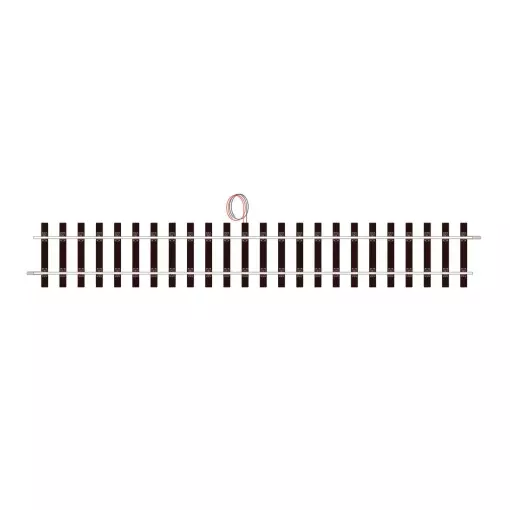 Rail droit avec câble d'alimentation Peco ST702 - O 1/43 - 393.7 mm - Code 124