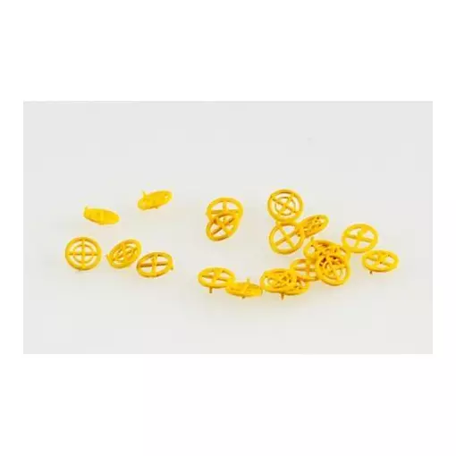 Yellow brake wheels for grain wagons, 20 pieces