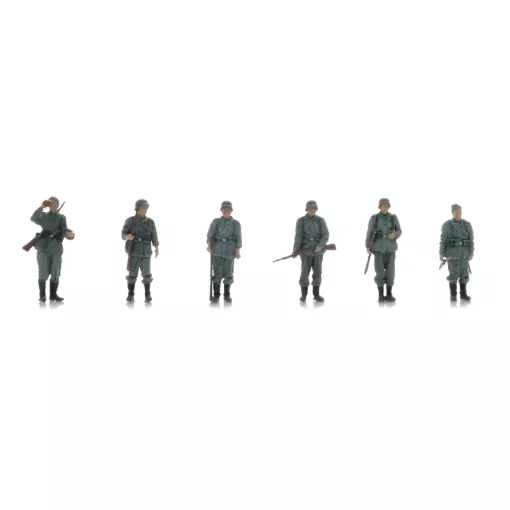 Infanterie de la Wehrmacht en attente de transport - 6 personnages - ARTITEC 5720009 - 1/72 