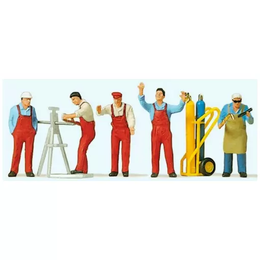 Lot de 5 artisans - Preiser 10243 - HO 1/87