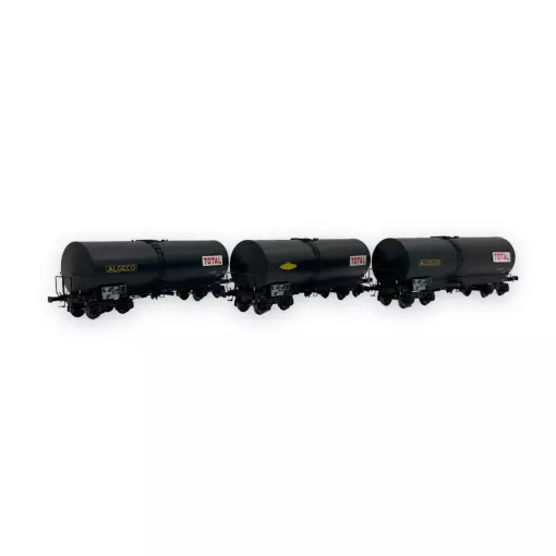 Set of 3 FAUVET-GIREL "SIMOTRA / ALGECO-TOTAL" tank wagons - Ree Models WB-664 - HO 1/87 - SNCF - Ep III - 2R