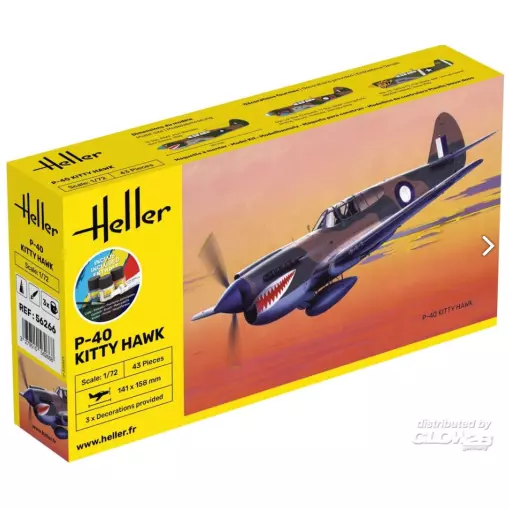 Kit De Démarrage P-40 Kitty Hawk - Heller 56266 - 1/72
