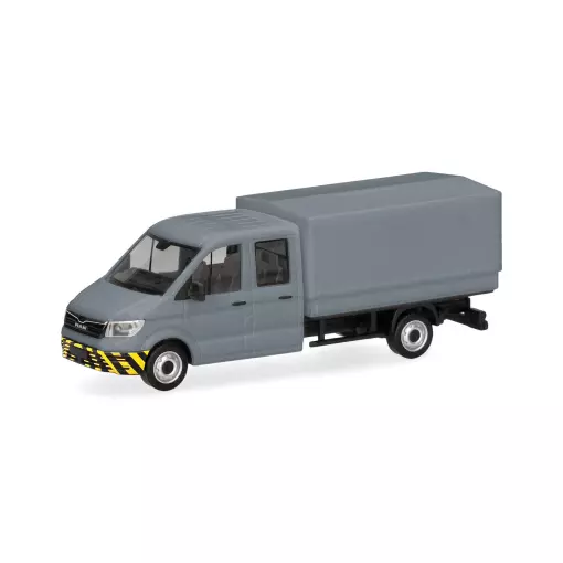 MAN TGE + Plateau - Gris/Jaune - Herpa 098328 - 1/87 