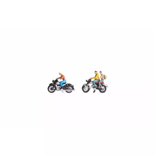 Pack von 2 Motorrädern mit 3 Figuren NOCH 36904 - N: 1/160